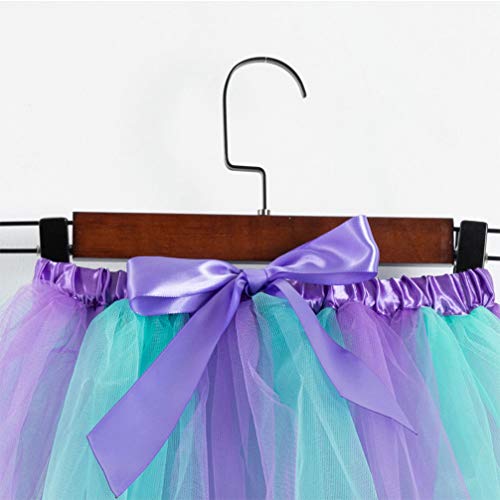 Saia tutu infantil de tule com lindo conjunto de acessórios de cabeça de sereia para meninas festa d