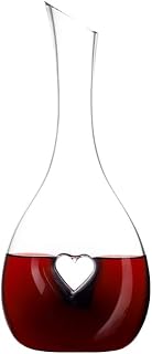 Heart Shaped Crystal Glass Wine Decanter 1.15 Liters Lead-Free Premium Crystal Glass Red Wine Decanter Clear