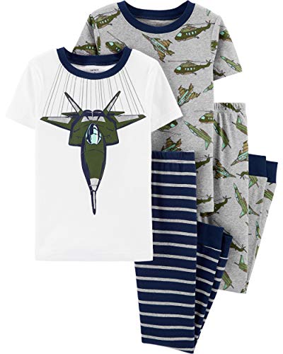 Carter's Boy's 4 piece Cotton Pajama Set (Aircraft, 6)