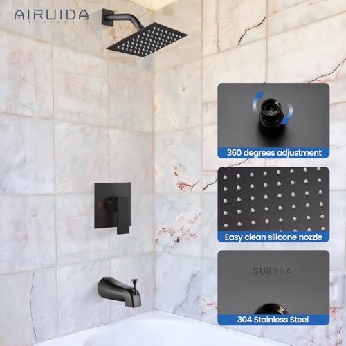 Airuida 6 Inch Shower Faucet Set,Bathtub Faucet Kit,Oil Rubbed Bronze by Airuida - Used condition - Image 8