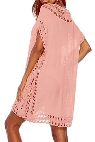 Image of Adisputent Womens Swimsuits Cover Ups Crochet Chiffon Beach Cover Bathing Suit Bikini Wear Coverups Dress