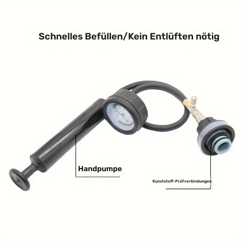 14-tlg. Kühlsystemtester & Kühlerabdrückgerät – Universal Kühlsystem Drucktester 0–2,5 bar mit 12 Adaptern – Professioneller Dichtigkeitsprüfer Kühlsystem & Kühlerdrucktester PKW für KFZ-Wer