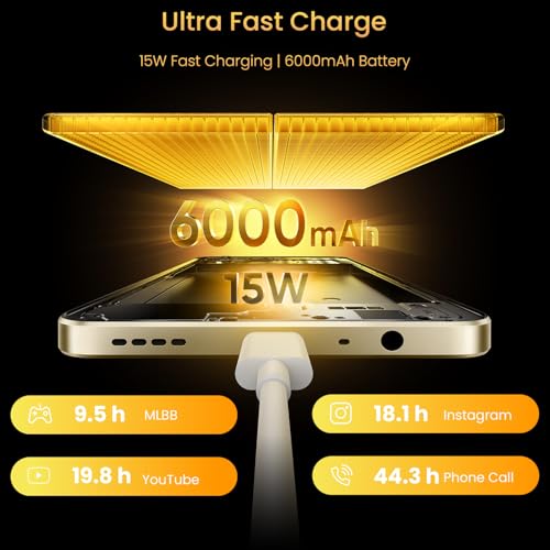 realme Note 70T 4G Smartphone 4+64GB, Gold, 6.75-inch Screen, 90Hz Display, 6000 mAh Battery, 32 MP Camera, Powerful Octa-core Processor, ArmorShell Protection, IP54 - Image 4