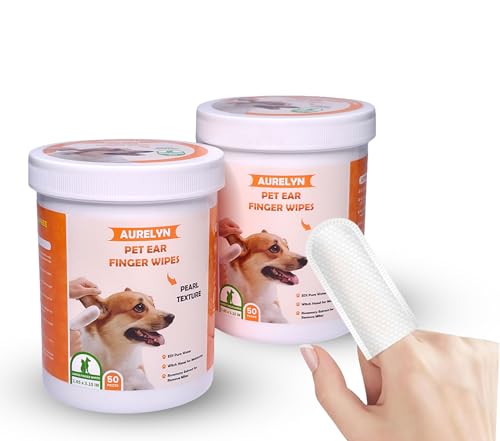 Aurelyn Dog Ear Cleaner 100 Dog Ear Wipes Gently Remove Wax & Dirt | Ear Cleaner for Dogs UK | Ear Wipes for Dogs Biodegradable Cat Ear Cleaner Wipes
