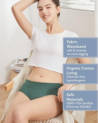 Image of Goat Union Midi Period Underwear for Women Teens, Menstrual Period Panty, Organic Cotton Lining, Full Coverage & Heavy Flow