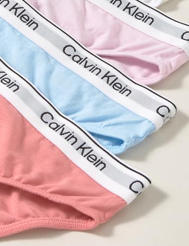 Calvin Klein Mädchen 5er Pack Slips Bikini Form mit Logobund, Mehrfarbig (Lghtllc/Rndnc/Baprct/Pvhwht/Pvhblk), 12-14 Jahre