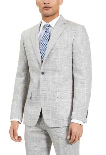 RALPH LAUREN Mens Gray Ultraflex Windowpane Plaid Classic Fit Suit Separate 42L