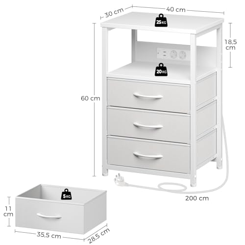 Lot 2 tables de chevet connectées LED USB Seventable