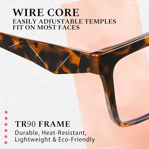 Image of Blue Light Blocking Glasses for Women Men, Square Thick Frame Anti Eyestrain & UV Glare JF6218