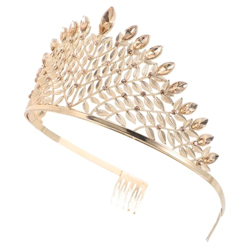 GAROZATION Tocado Accesorio Versátil Elegante y Cómodo para Boda Dorado de Aleación Diseño de Diadema y Estilo Clásico de Novia para Adultos