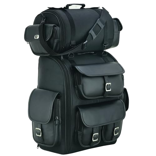 Bolsa para Moto Huggar Gloves Biker Sissy Bar con Protección contra la Lluvia y Múltiples Compartimentos de Almacenaje miniatura 1