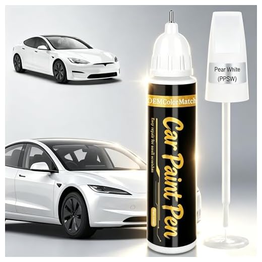 Touch up Paint for Cars (Pearl White PPSW) Compatible with Tesla Model Y/3/X/S, 0.4 fl oz 2-in-1 Car Paint Scratch Repair Pen Color Accurate, Fast-Drying Long-Lasting Automotive Scratch Remover