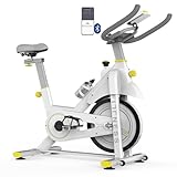 Indoor Exercise Bike with Bluetooth LCD Monitor, 30 lbs Flywheel, 330 lbs Weight Capacity, Adjustable Seat...