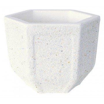 AnaParra Jardinera Acabado Piedra Lavada mármol para Exterior, Hormigón - Piedra Cantueso 42X32cm. 25Kg. | 15l.. Color Blanco