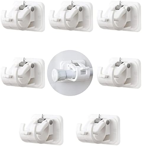 8 Pcs Self Adhesive Curtain Rod Bracket, Drapery Hook Holders, Curtain Pole Wall Brackets, Nail-free Adjustable Rod Bracket Holders, Fixing Rod Holder, Towel Rod Hooks