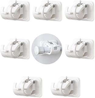 8 Pcs Self Adhesive Curtain Rod Bracket, Drapery Hook Holders, Curtain Pole Wall Brackets, Nail-free Adjustable Rod Bracket Holders, Fixing Rod Holder, Towel Rod Hooks