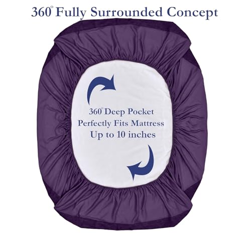 Image of 100% Waterproof Premium Cotton Feel Mattress Protector King Size, 72x75 Inches | Breathable and Hypoallergenic Ultra Soft Fitted Bed Protector Cover Fits Upto 10 Inches- King (Wine)