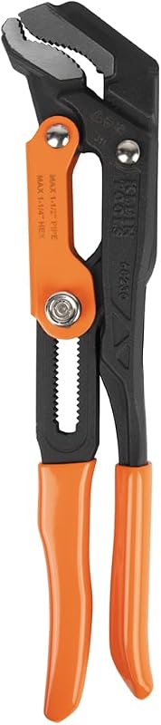 68230 Pipe Wrench, S-Jaw Quick-Adjust Plumbers Wrench Fits up to 1-1/2-Inch Round Pipe and 1-1/4-Inch Hex Nuts, 13-Inch