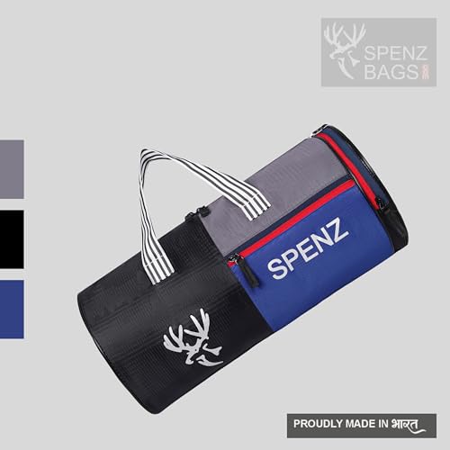 Image of SPENZ Bags Polyester 28L Water Resistant Sports Duffel Gym Bag for Men & Women with Shoe Compartment