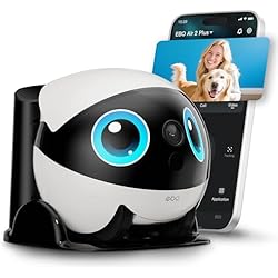 Enabot EBO Air 2 Plus FamilyBot 3K Home Camera Robot: Indoor Camera, Movable Robot Companion, 2-Way Video, AI Chat Mode, Auto-Recharge, Long Battery Life, Custom Facial Image, Night Vision