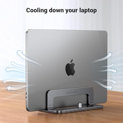 UGREEN Dikey Bilgisayar Standı, Çift Yuvalı Ayarlanabilir Alüminyum Laptop Standı, MacBook Air/Pro, Windows Dizüstü Bilgisayarlar, 13-17 İnç Laptoplar ile Uyumlu Masaüstü Tutucu – 20471 - Görsel 6