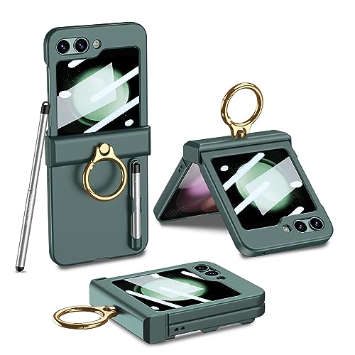 SHIEID Capa para Galaxy Z Flip 5 com suporte de caneta e caneta, protetor de tela, proteção de dobra