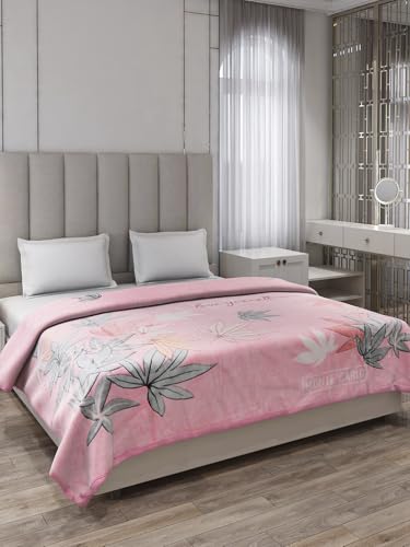 Image of Monte Carlo Dubble Bed Winter Blanket Roman Plus 1 Ply Super Soft 263 GSM, (240x220 CM), Baby Pink