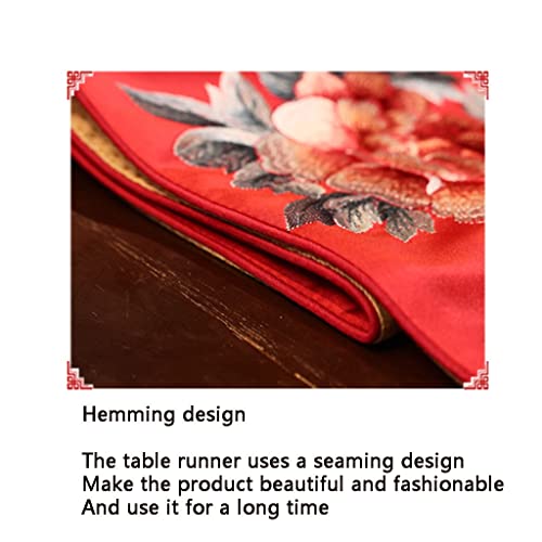 Chinese stijl tafelloper Zen thee tafel lange tv kast schoen kast cover doek retro borduurwerk bed vlag,14x67 inches… - Image 4