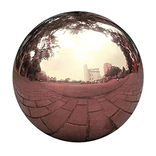 GerRit Boule d'observation en Acier Inoxydable, 15 cm, sphère d'observation, sphères de Jardin pour jardinières, Poli Miroir, Globe de Jardin réfléchissant sans Couture, Type 1 (Or Rose 201)