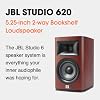JBL Studio 620, Red Wood - High-Performance Bookshelf Loudspeaker - with 5.25 PolyPlas Cone Woofer, 2414H-1 Compression Driver & Magnetic Grille