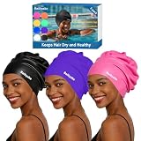 3 Pack Extra Large Swim Cap for Braids & Dreadlocks - Waterp...