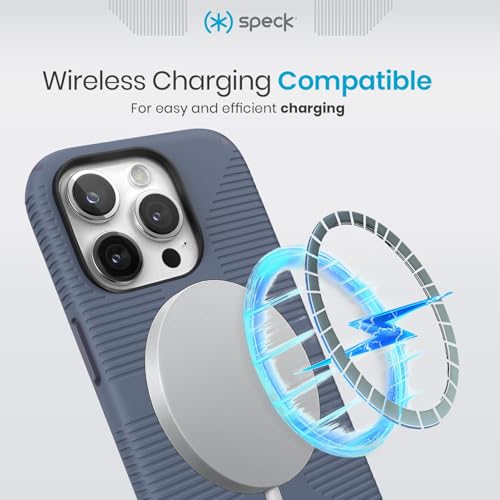 Speck MagSafe Case for iPhone 15 Pro - Drop & Camera Protection, Soft-Touch Secure Grip, Wireless Charging Compatible, Fits All 6.1 Inch Models Including iPhone 14 &13 Pro - Grip Blue by Speck - Image 2