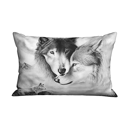 Gray Wolf Pillowcase For Hair And Skin, Queen Size (20X30 Inches) Bed Home Decor Pillow Cover - Soft And Cozy Brushed Microfiber - Hidden Zipper Closure Print #TOP3
