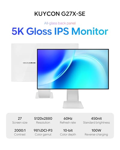 Image of G27X-SE 27'' UHD 5K (5120 x 2880) Glossy Monitor, IPS Panel, 10-Bit Color, 99% sRGB, 98% DCI-P3, 75Hz, 218PPI, HDR, 2000:1, Eye Care