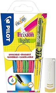 Pilot 4136S6 highlighter, FriXion light, 6 pieces, with eraser