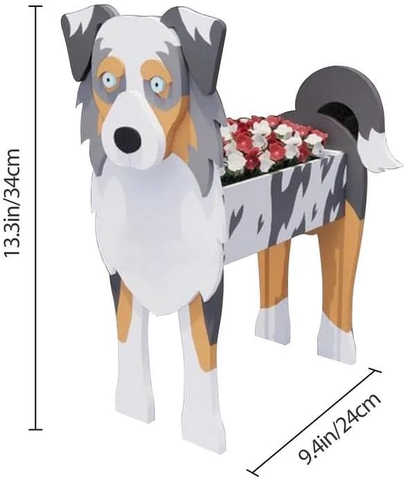 Miniatura 4 de Macetero de pastor australiano, macetas para perros, maceta en forma de animal, macetas de jardín para suculentas de jardín de primera calidad,