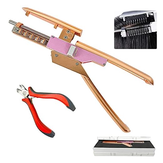 6D Hair Extensions Machine Kit, 2nd Generation Human Hair No-Trace Hair Extensions Tool/No-Trace Hair Extensions Tool/Hair Extension Gun for Salon