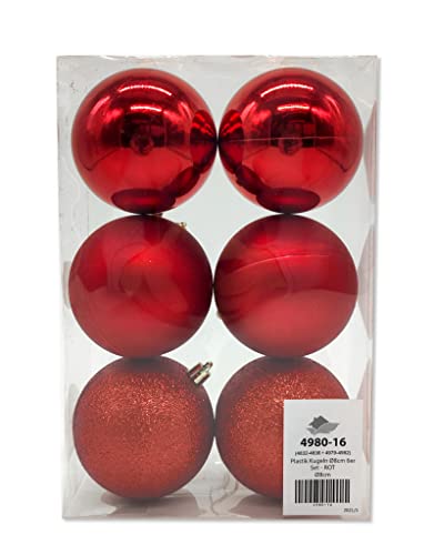 Kunststoff Weihnachtskugel Ø 8cm matt Hochglanz Glitzer Deko Kugel...