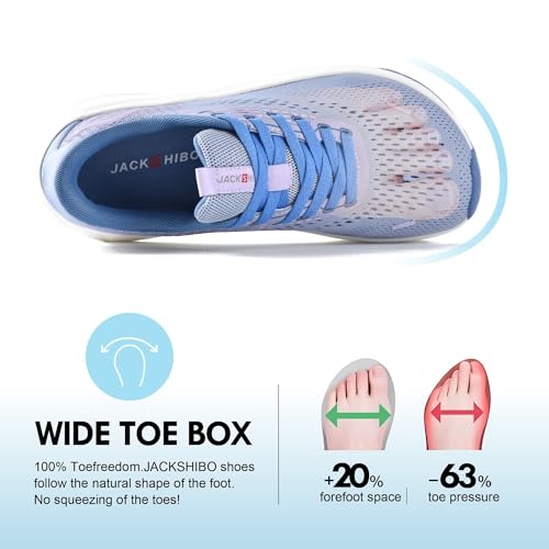 Image of JACKSHIBO Wide Toe Box Shoes Women Arch Support Zero Drop Wide Sneakers | Orthopedic, Plantar Fasciitis, Running, Walking, Athletic, Tennis, Gym, Workout, Supportive, Width, Cushion, Thick Sole