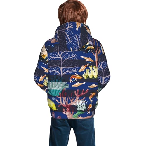 Sea Inhabitans and Herb Kid Hoodies Boys Sweatshirts Girls Pullover with Pocket4