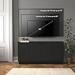 Prepac Simply Modern 4 Door Console Table Storage Cabinet, Buffet Cabinet for Storage and Organization, Modern Side Table with Doors & Shelves, 60”W x 30”H x 16”D, Black - Image 5