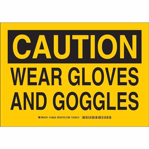 Panneau Wear Gloves and Goggles Brady 128637 pour sécuriser la manipulation en atelier
