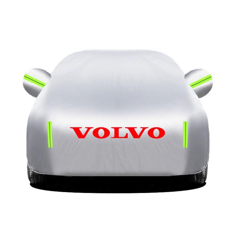 JVTMMY Funda Coche para Volvo XC60 2015 2016 2017, Cubre Coches Exterior Impermeable Transpirable, Cubierta para Coche Anti-UV Resistente Al Polvo Lluvia Nieve Rasguño,B Silver
