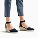 DREAM PAIRS Women's Elastic Ankle Strap Espadrilles Wedge Sandals,Size 8.5,Navy,AMANDA-1
