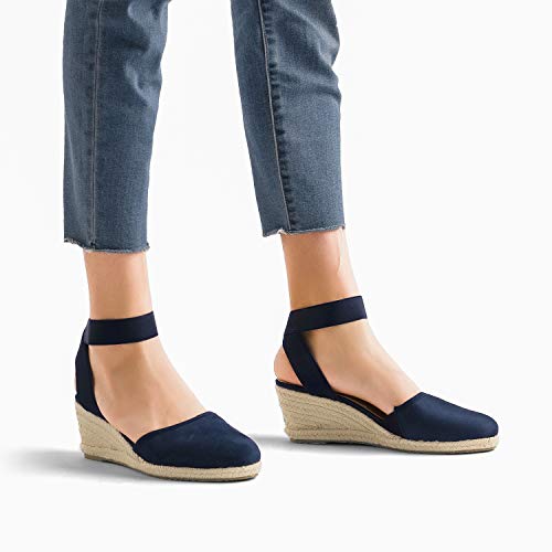 Image of DREAM PAIRS Women's Ankle Strap Wedge Sandals | Espadrilles Sandals, Elastic Ankle Strap, Cushioned Comfort for Summer Outfit, Fashion Dressy Shoes