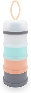 LADISO Baby Formula Dispenser, Formula Container, BPA Free, 4 Layers, Baby Feeding Travel Storage Container, Portable Milk Powder Dispenser Container, Non-Spill Stackable Baby Snack Storage Container