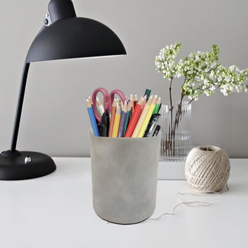 Image of Pen Pencil Holder Cup Container Leather Desk Organizer Stand Decor Brush Scissor Holder Decoration Office Desk Home School