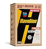 Havoline Motor Oil 10w30 High Mileage Synthetic Technology Smart Change Engine Oil, 10W-30, 6 Quarts, Pack of 1