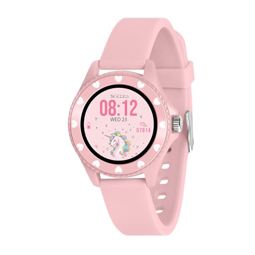Reloj inteligente rosa para niñas y niños Tikkers Series 34 con reproductor de música