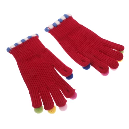 1pair Warm Cozy Knitted Gloves for Women Open Touchscreen Compatible Full Finger Stretchy Design for Outdoor Activities for Cycling and Running